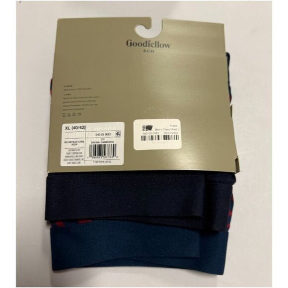 Goodfellow & Co Men's Floral Print Boxer Briefs 2pk Blue/Red Size XL - Picture 3 of 4